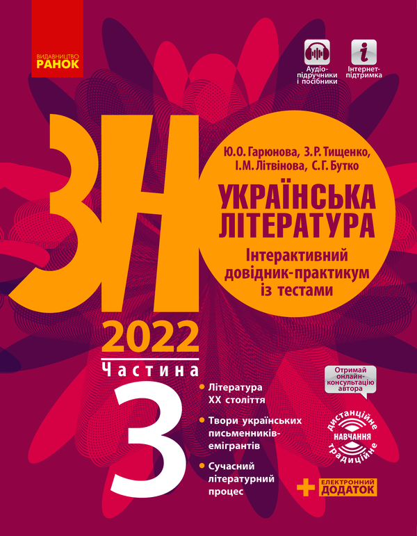 Українська література. Інтерактивний довідник-практикум із тестами (у 3 частинах). Частина 3. Підготовка до ЗНО