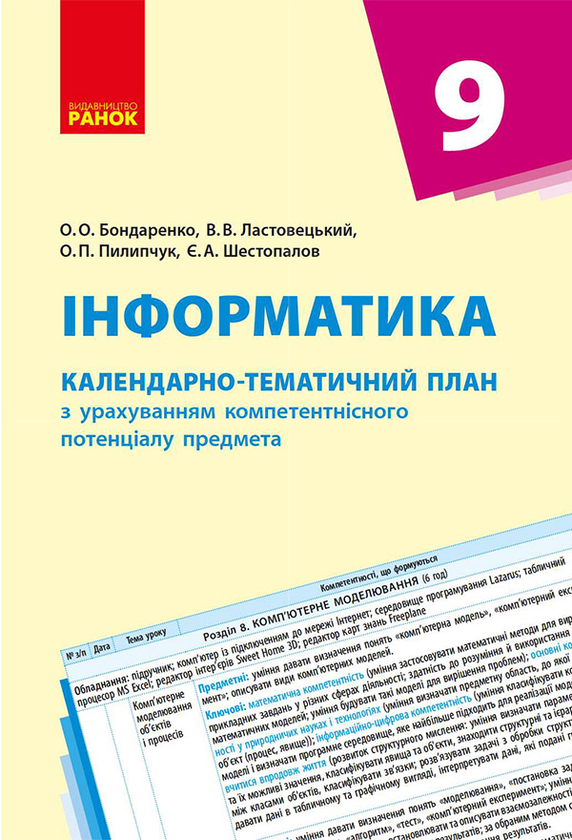 Інформатика. 9 клас. Календарно-тематичний план з урахуванням компетентнісного потенціалу предмета