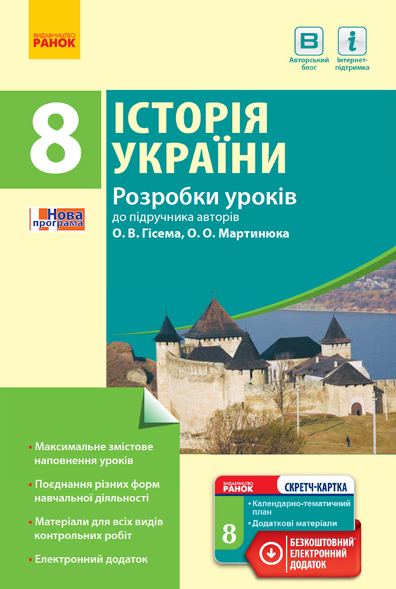 Історія України. 8 клас. Розробки уроків до підручника О. В. Гісема та О. О. Мартинюка